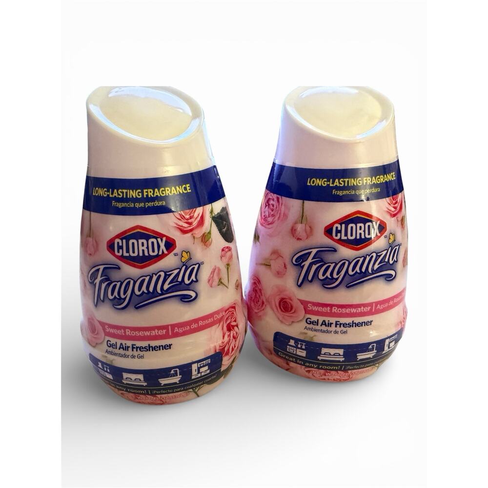 Clorox Fraganzia Sweet Rosewater Gel Air Freshener Long Lasting 2 Pac - Picture 3 of 5